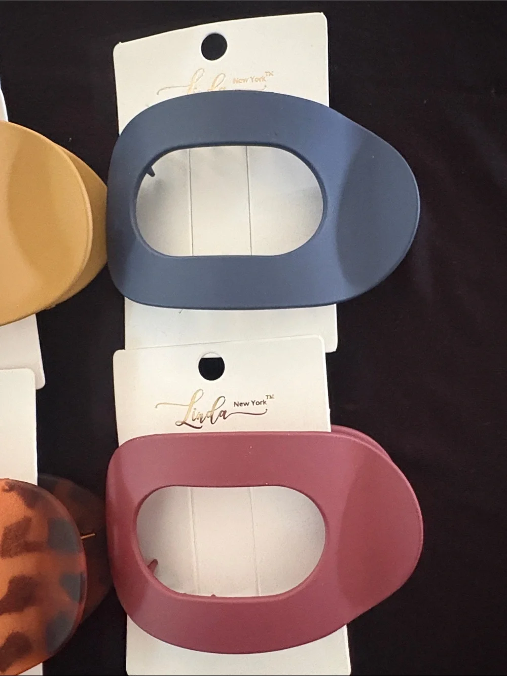 Oval Flat Back Hair Claw Clips- Assorted Colors Set Of 6